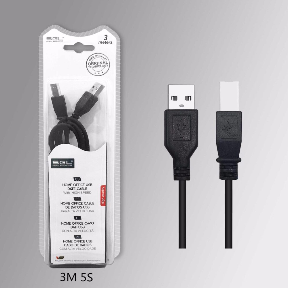 Καλώδιο περιφερειακών USB 2.0-USB-B - 3m - 5S - 197550 - Image 2